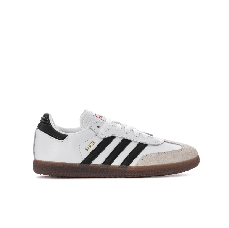 adidas Samba Sneakers - White & Black with Gum Sole