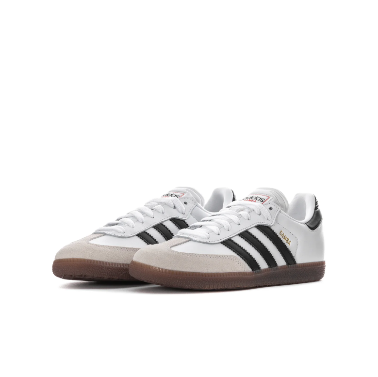 adidas Samba Sneakers - White & Black with Gum Sole