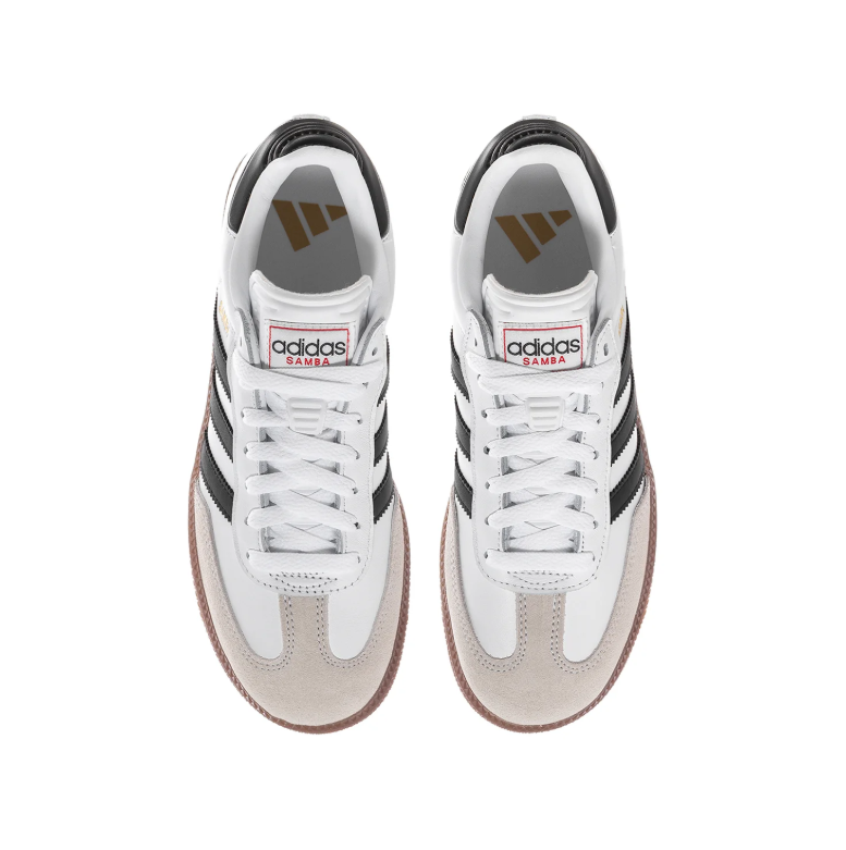 adidas Samba Sneakers - White & Black with Gum Sole