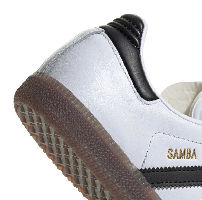 adidas Samba Sneakers - White & Black with Gum Sole