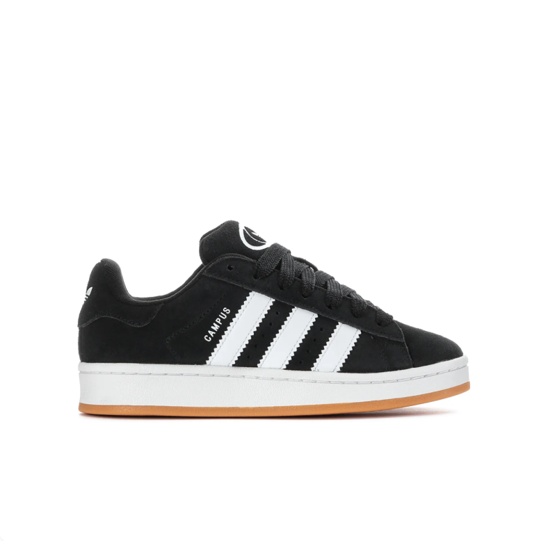 adidas Campus Sneakers - Black & White with Gum Sole