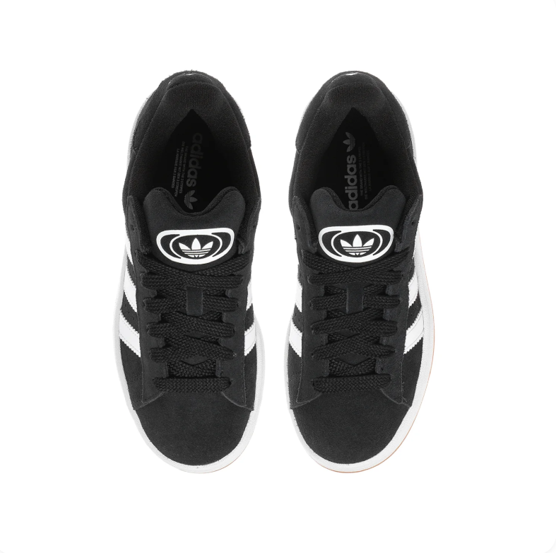adidas Campus Sneakers - Black & White with Gum Sole