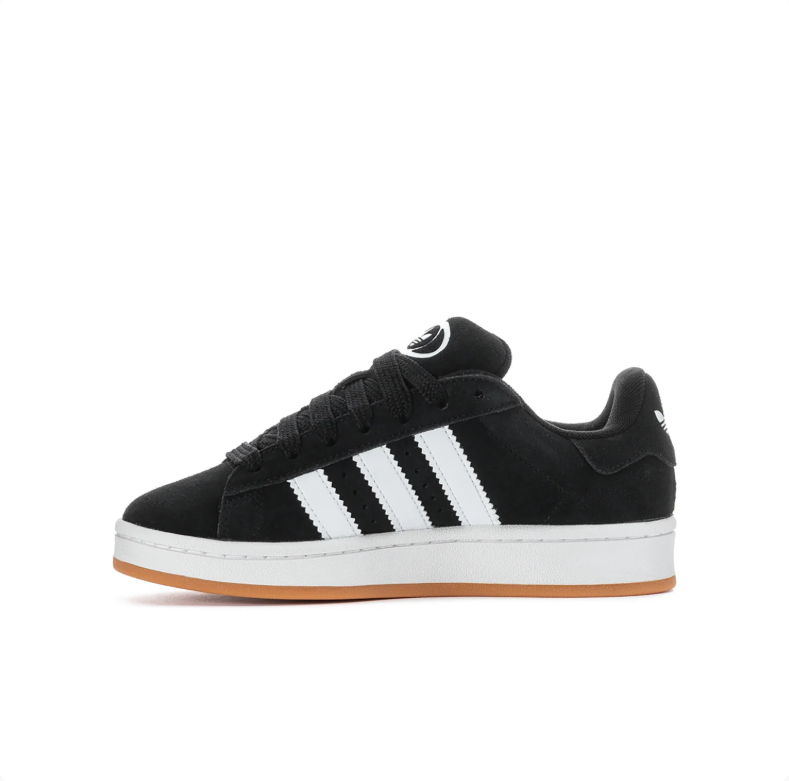adidas Campus Sneakers - Black & White with Gum Sole