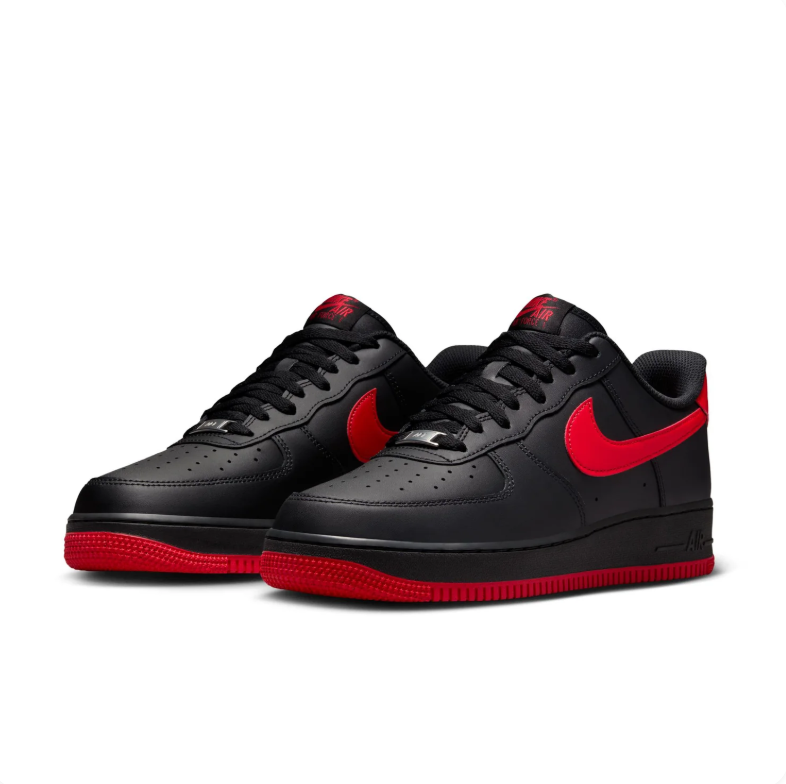 Nike Air Force 1 Low Sneakers - Black & Red