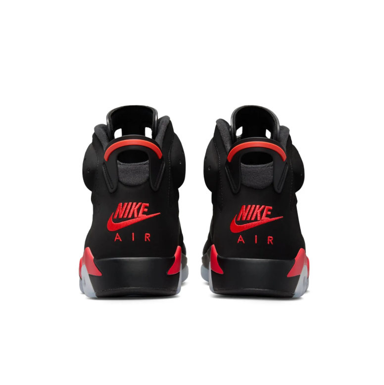 Jordan High-Top Sneakers - Black & Red with Translucent Sole Details