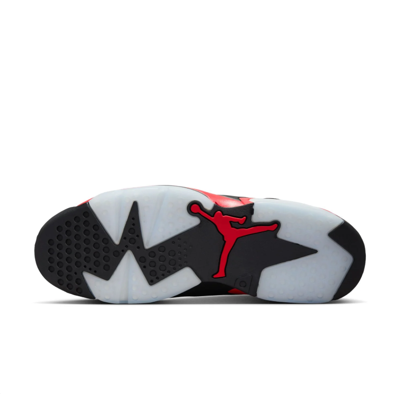 Jordan High-Top Sneakers - Black & Red with Translucent Sole Details