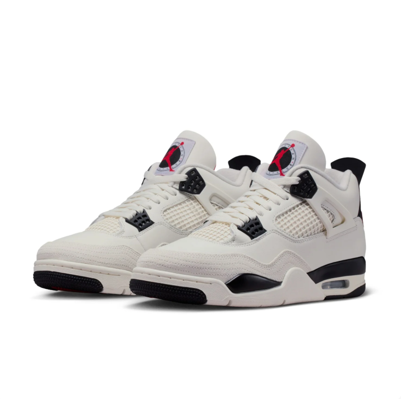 Jordan Sneakers - Cream & Black with Red Accents
