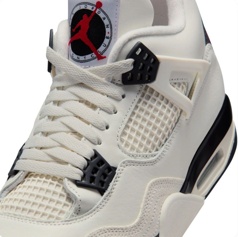 Jordan Sneakers - Cream & Black with Red Accents