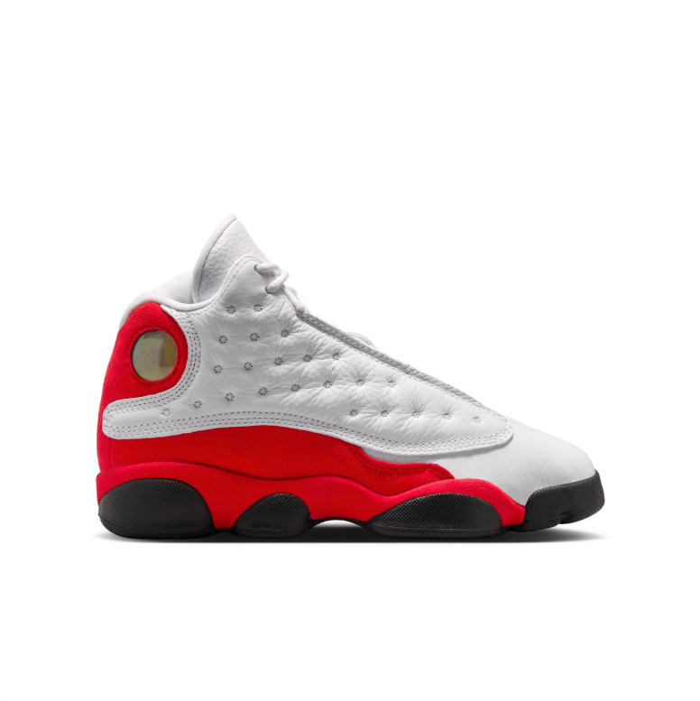 Jordan High-Top Sneakers - White & Red with Black Sole Details