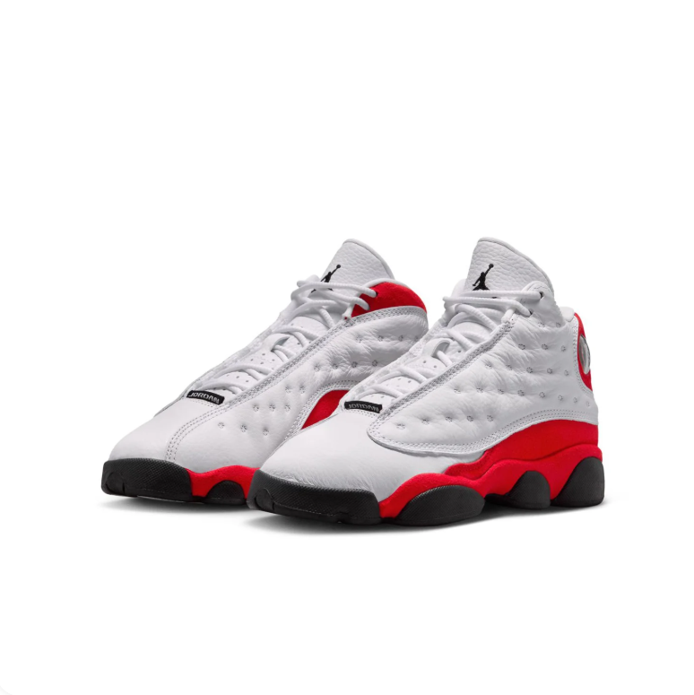 Jordan High-Top Sneakers - White & Red with Black Sole Details