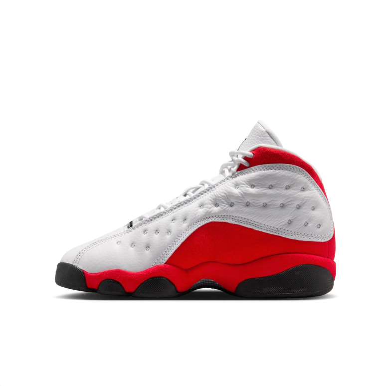 Jordan High-Top Sneakers - White & Red with Black Sole Details
