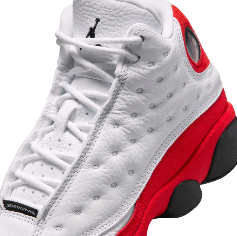 Jordan High-Top Sneakers - White & Red with Black Sole Details