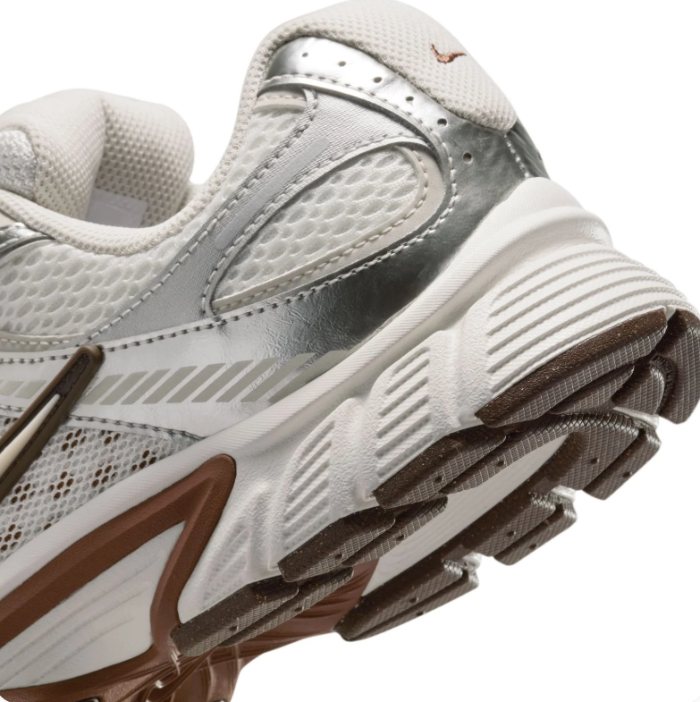 Nike Sneakers - Cream & Metallic Silver with Brown Accents