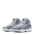 Jordan High-Top Sneakers - Grey & White with Icy Blue Sole