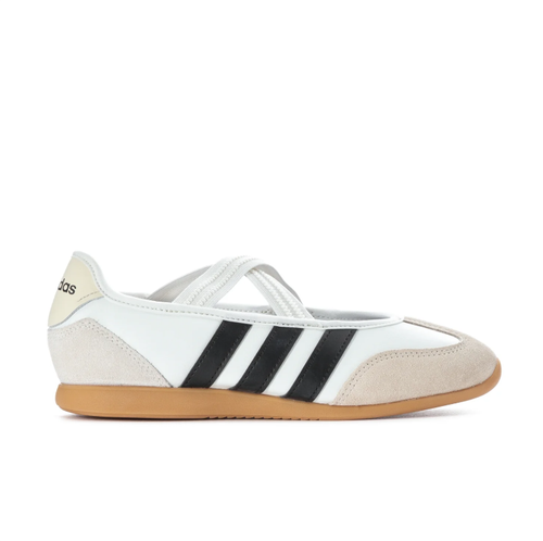 Adidas Ballet Flats - White & Black with Crisscross Straps