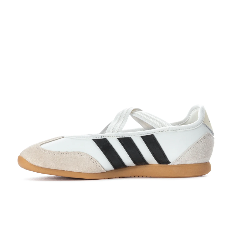 Adidas Ballet Flats - White & Black with Crisscross Straps