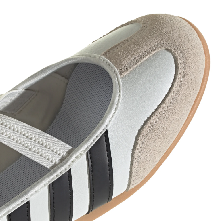 Adidas Ballet Flats - White & Black with Crisscross Straps