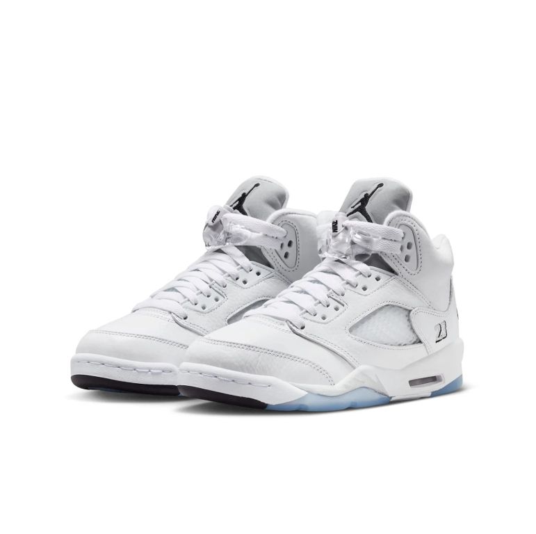 Jordan High-Top Sneakers - White with Icy Blue Sole