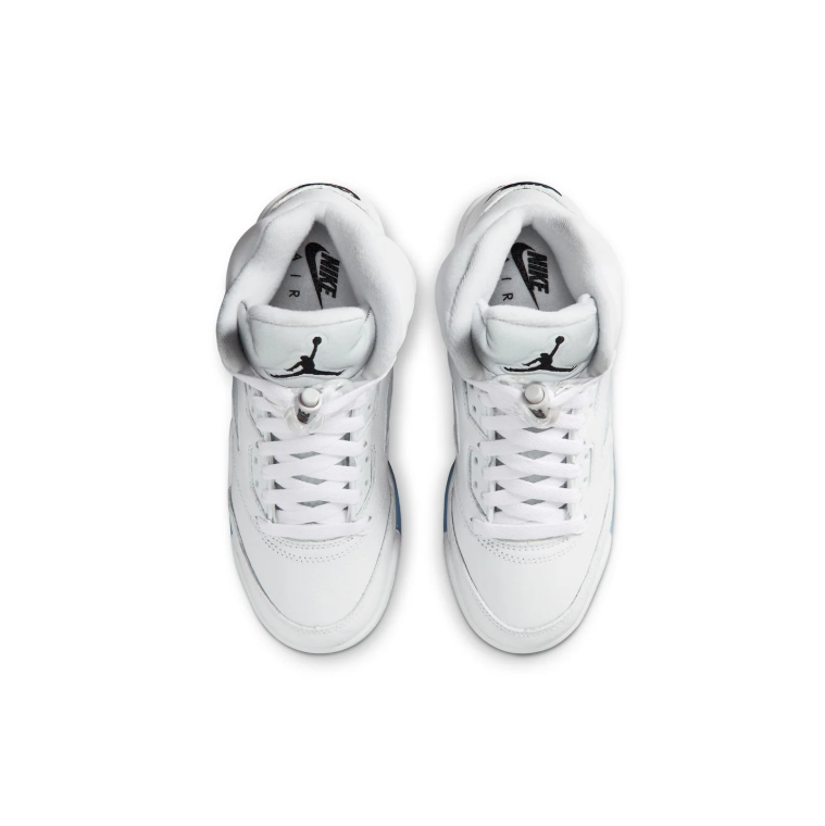 Jordan High-Top Sneakers - White with Icy Blue Sole