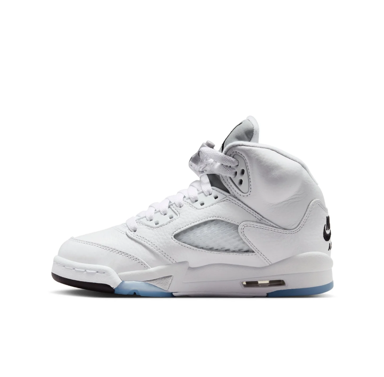 Jordan High-Top Sneakers - White with Icy Blue Sole