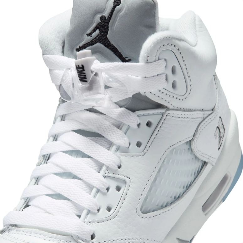 Jordan High-Top Sneakers - White with Icy Blue Sole