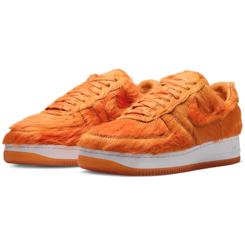 Nike Air Force 1 Sneakers - Orange Shaggy Texture