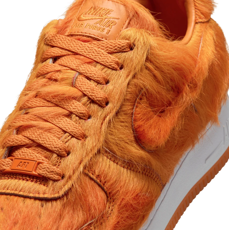 Nike Air Force 1 Sneakers - Orange Shaggy Texture