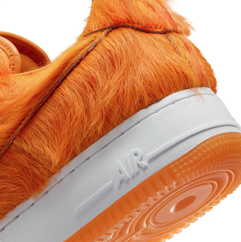 Nike Air Force 1 Sneakers - Orange Shaggy Texture