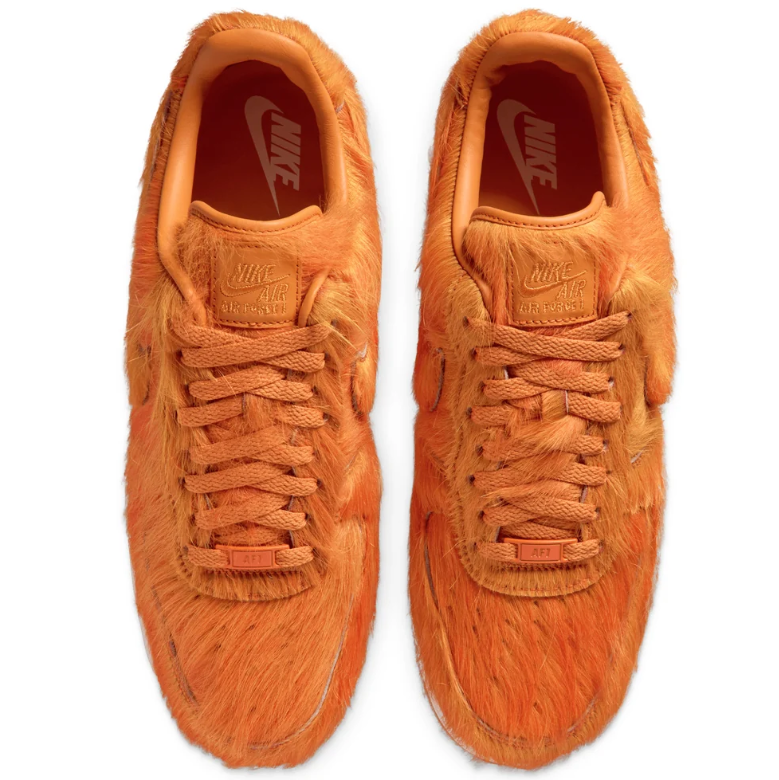Nike Air Force 1 Sneakers - Orange Shaggy Texture