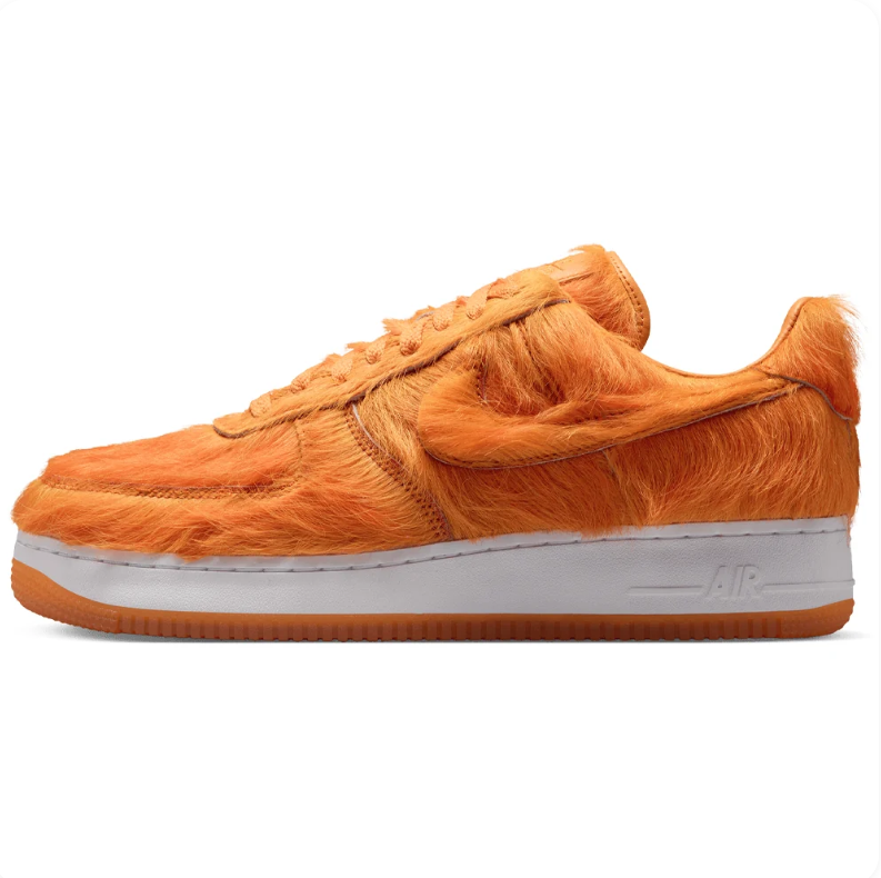 Nike Air Force 1 Sneakers - Orange Shaggy Texture
