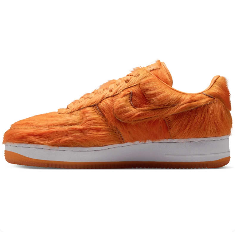 Nike Air Force 1 Sneakers - Orange Shaggy Texture