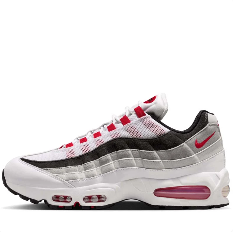 Nike Air Max Sneakers - White, Grey & Black with Red Accents