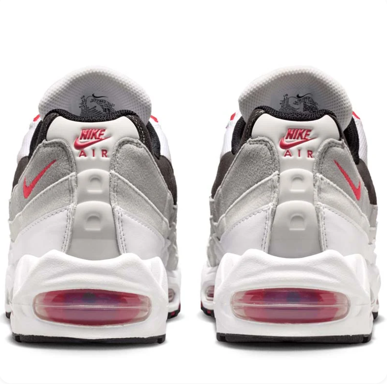 Nike Air Max Sneakers - White, Grey & Black with Red Accents