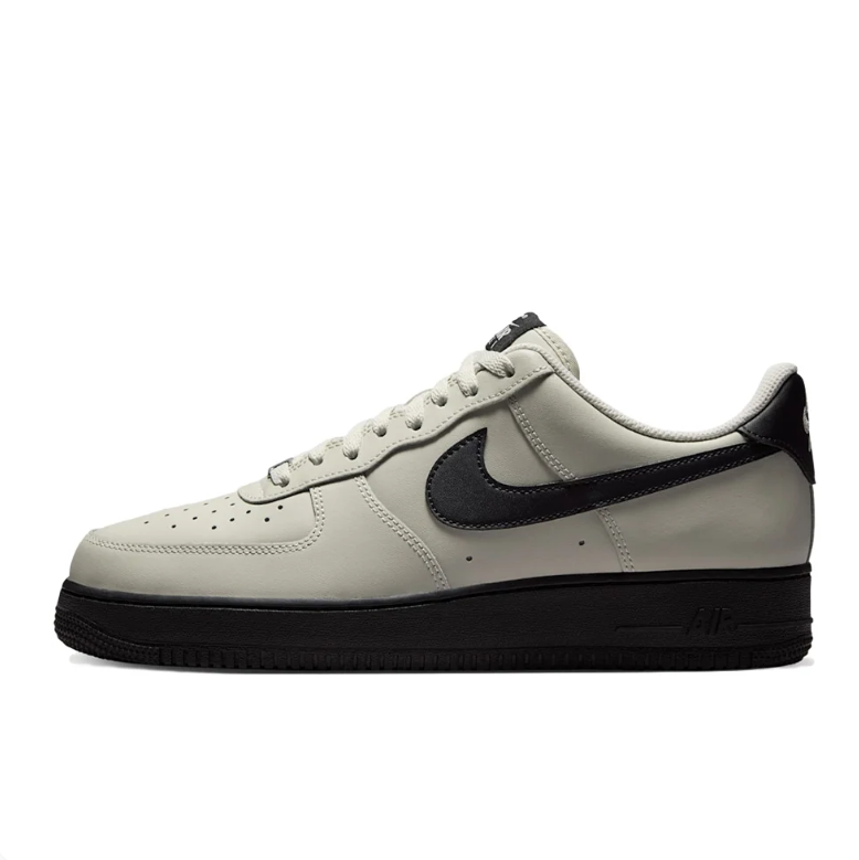 Nike Air Force 1 Sneakers - Light Grey & Black Sole
