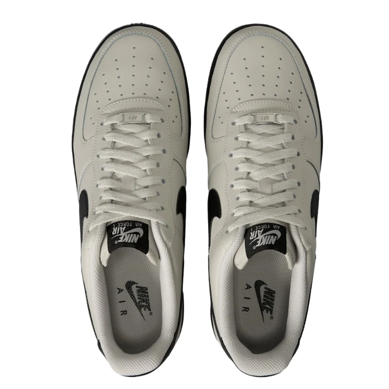 Nike Air Force 1 Sneakers - Light Grey & Black Sole