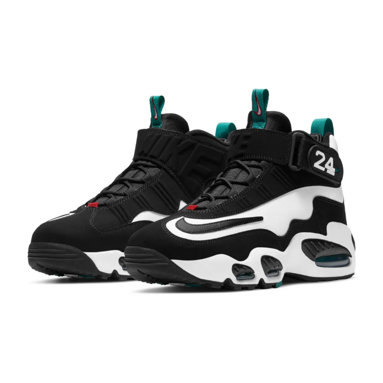 Nike High-Top Sneakers - Black & White with Green Accents