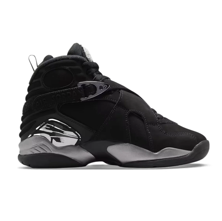 Jordan High-Top Sneakers - Black & Grey with Graphic Heel Accents