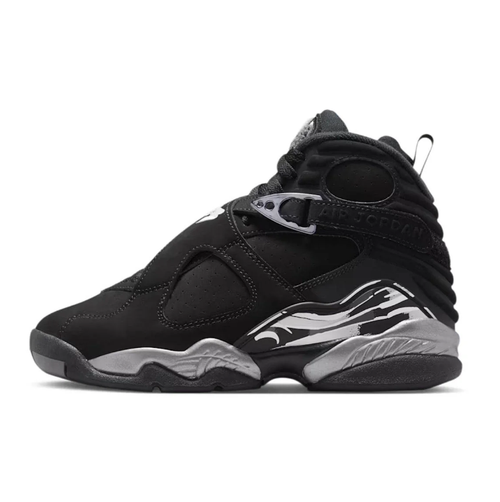 Jordan High-Top Sneakers - Black & Grey with Graphic Heel Accents