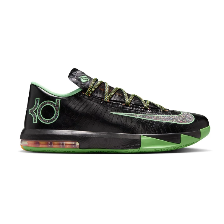Nike KD Sneakers - Black & Green with Silver Swoosh Details