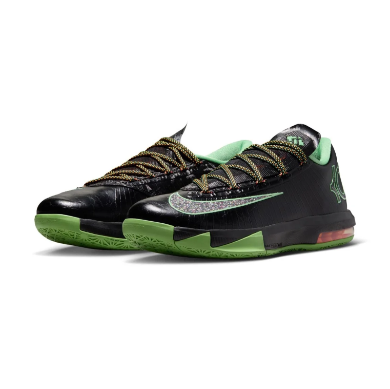 Nike KD Sneakers - Black & Green with Silver Swoosh Details